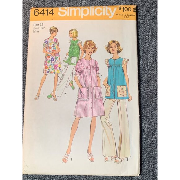 Simplicity Misses Dress Shirt Sewing Pattern sz 12 6414 - uncut - Picture 1 of 3